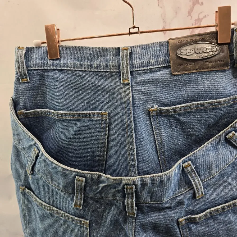 Sagwear Shorts Womens 9 28 Vintage 90s Y2K Jean Denim High ICP Baggy Rare HTF